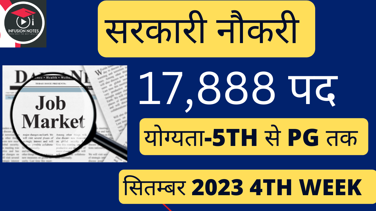 रोजगार समाचार September 4th Week Government Jobs 2023