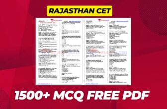 Rajasthan CET (12th Level) Current Affairs 1500+ MCQ (Rajasthan & India) PDF