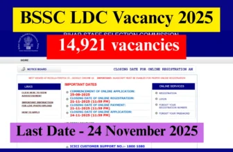 BSSC LDC Vacancy 2025 Apply Online for 14,921 Posts, Check Full Details