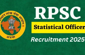 RPSC Statistical Officer Recruitment 2025