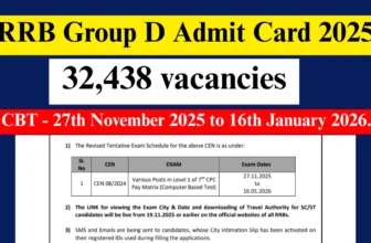 RRB-Group D Admit Card 2025