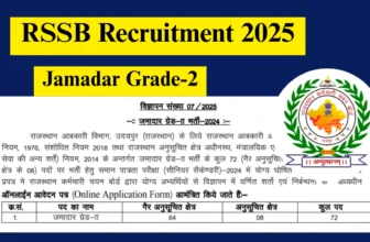 RSSB Jamadar Grade-2 Recruitment 2025