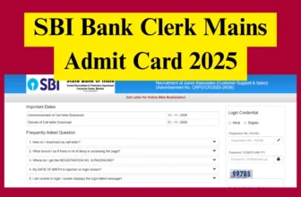 SBI Bank Clerk Mains Admit Card 2025