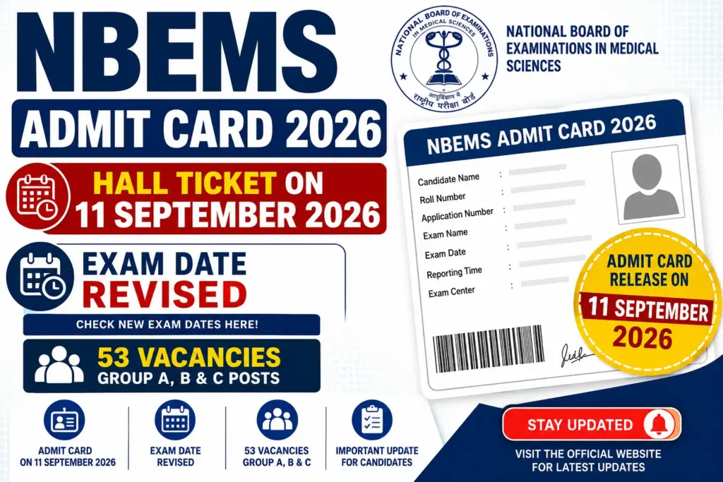 NBEMS Admit Card 2026