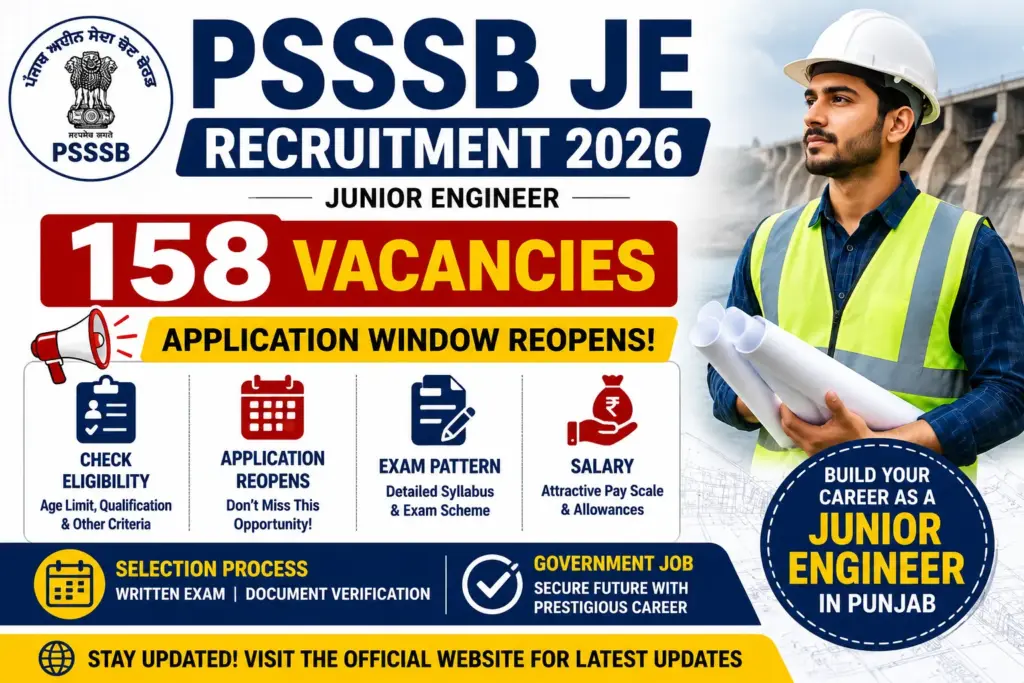 PSSSB JE Recruitment 2026