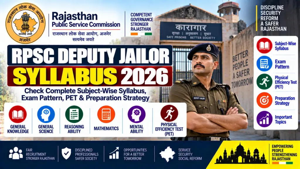 RPSC Deputy Jailor Syllabus 2026