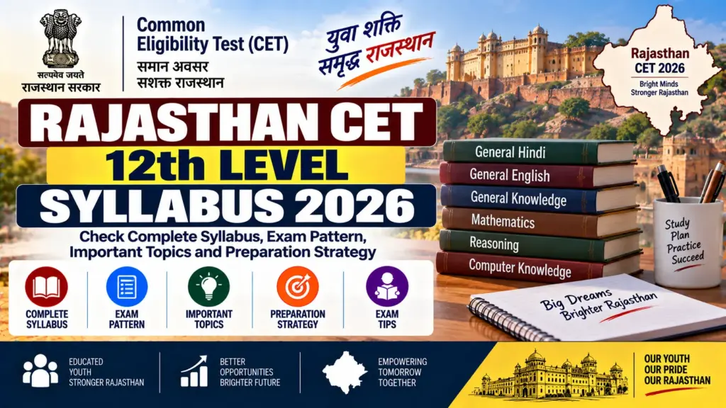 Rajasthan CET 12th Level Syllabus 2026