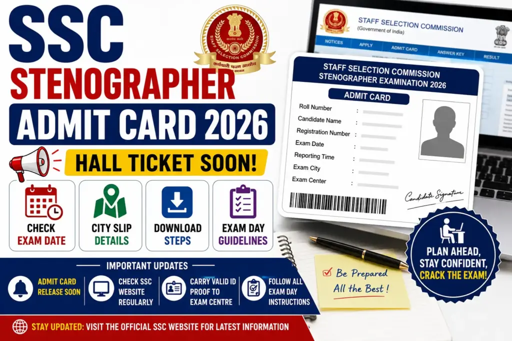 SSC Stenographer Admit Card 2026