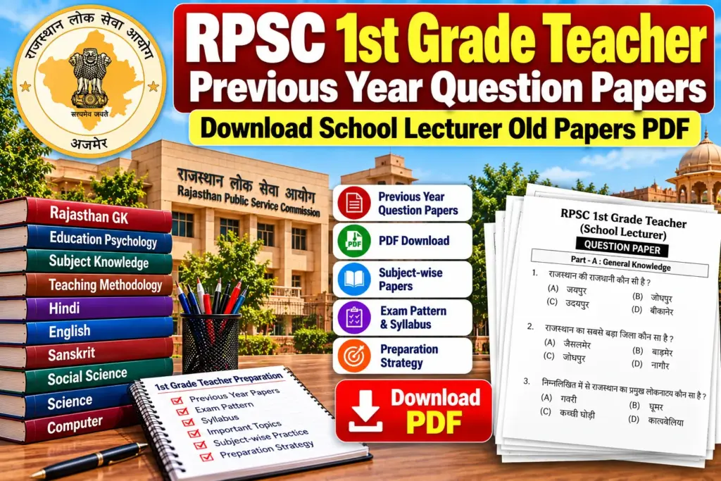 RPSC 1st Grade Teacher Previous Year Question Papers
