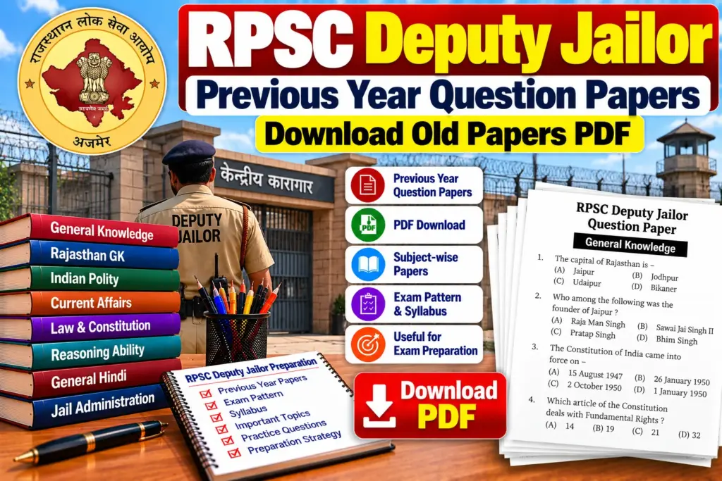 RPSC Deputy Jailor Previous Year Question Papers