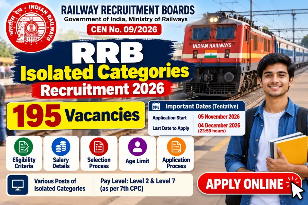 RRB Isolated Categories Recruitment 2026