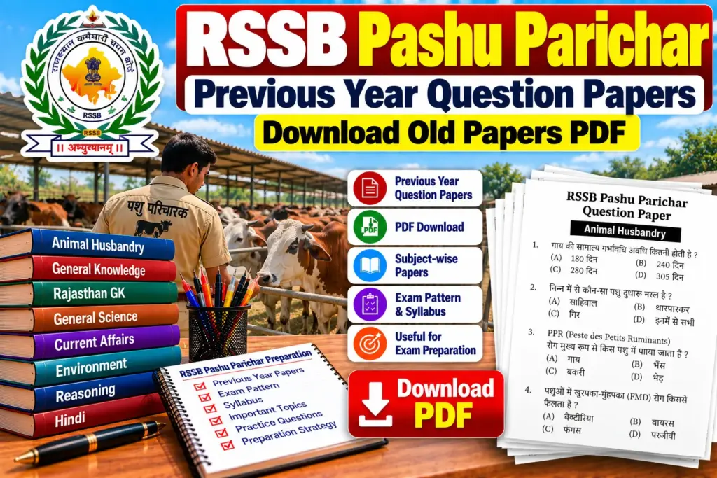 RSSB Pashu Parichar Previous Year Question Papers