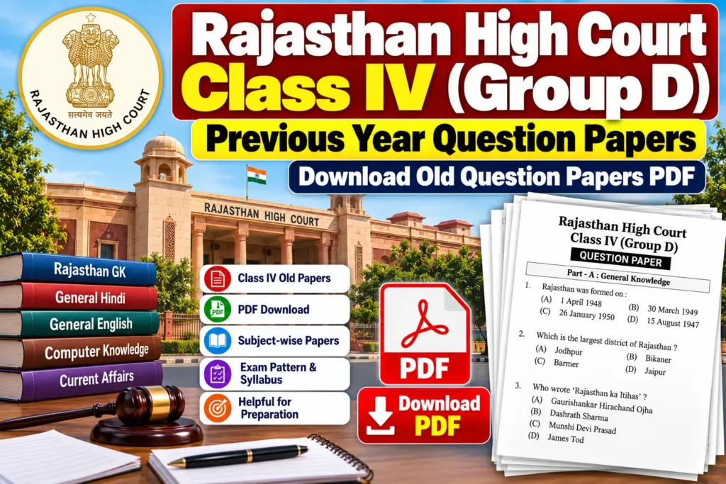 Rajasthan High Court Class IV Previous Year Paper