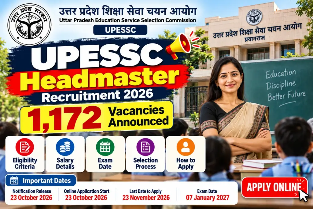 UPESSC Headmaster Recruitment 2026