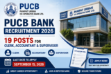 PUCB Bank Recruitment 2026: 19 Posts for Clerk, Accountant & Supervisor, Apply by Sept 15