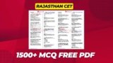 Rajasthan CET (12th Level) Current Affairs 1500+ MCQ (Rajasthan & India) PDF