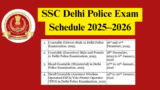 SSC Delhi Police Exam Schedule 2025–2026 Released